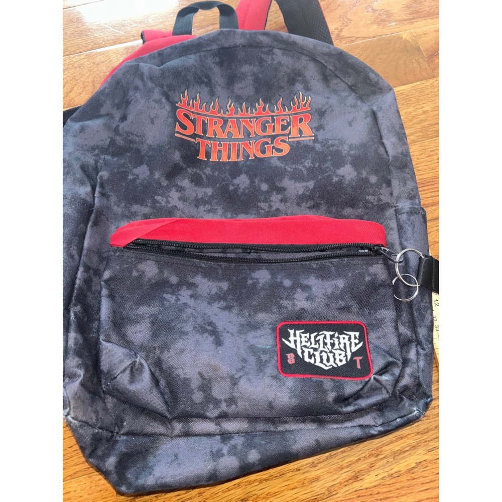 Bioworld Stranger Things Hellfire Club Backpack Grey Red Acid Wash